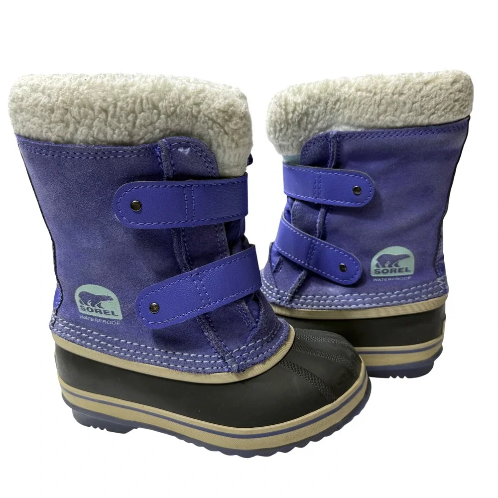 Sorel 1964 Pac Strap Winter Snow Boots Purple‎ Girls 13